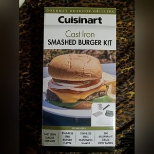 NIB Cuisinart Cast Iron Smashed Burger Kit